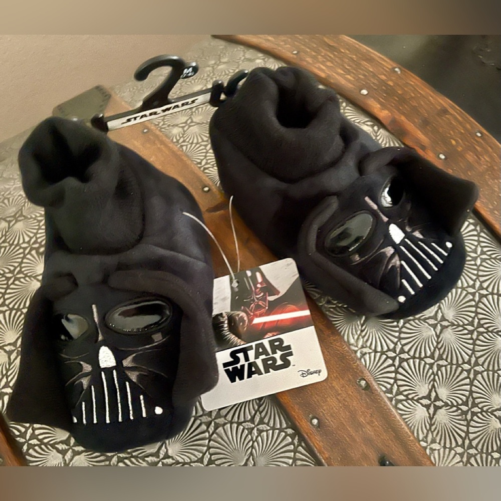 Star Wars Black Darth Vader Plush Slippers